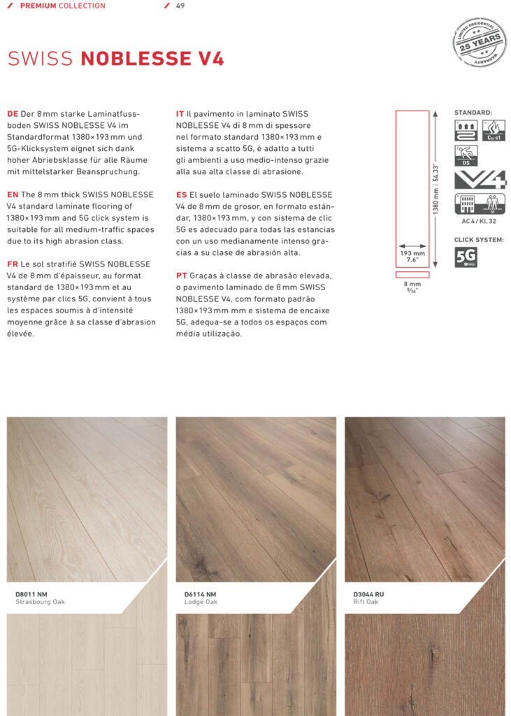 Swiss Floor Noblesse V4 laminált padló